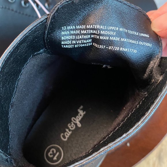 Cat & Jack Black Ankle Boots Size 13 New - No Tags - Picture 5 of 7